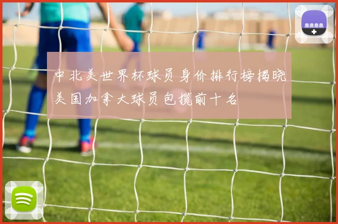 中北美世界杯球员身价排行榜揭晓美国加拿大球员包揽前十名